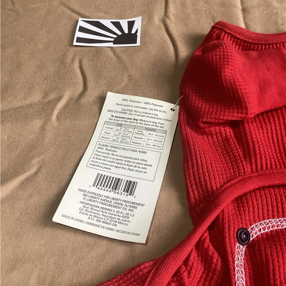 Pawslife Thermal Knit Red Pajamas for Dogs 